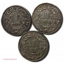 Suisse lot de 2 Francs 1920 1928 1944, lartdesgents.fr