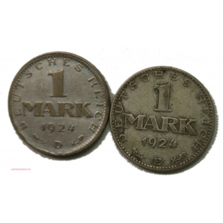 GERMANY - 1 mark 1924 D + 1 mark 1924 E, lartdesgents.fr