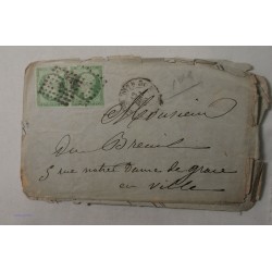 paire de 5 c. vert N°12 sur lettre 1860 cote 300€ , lartdesgents.fr