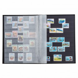Classeur pour timbres BASIC A4 Bleu,64 pages noires, Leuchtturm - lartdesgents