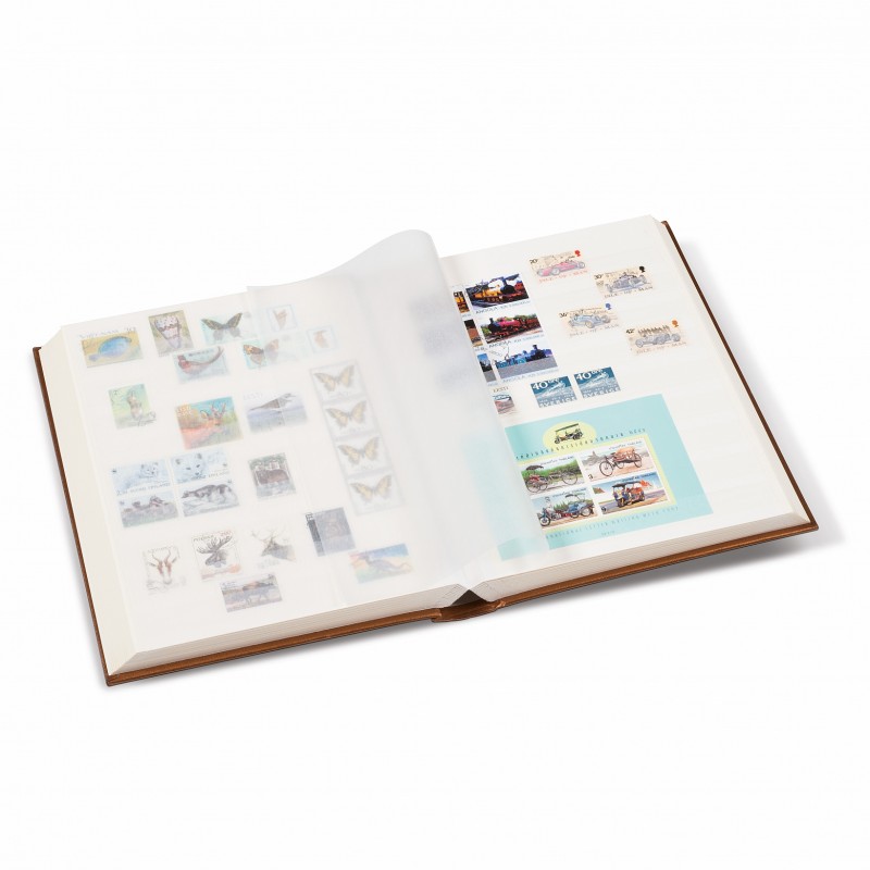 Classeur pour timbres BASIC A4 Bleu,64 pages noires, Leuchtturm -  lartdesgents