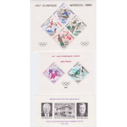MONACO 1980 - Jeux Olympiques N°11 et 12 et 1987 N°39 NEUFS** Lartdesgents.fr