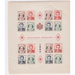 MONACO 1951 Bloc Feuillet N°4B Surchargé - Non Dentelé - Croix Rouge Monégasque Signé NEUF** Lartdesgents.fr