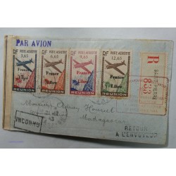 LR de St Pierre de la Réunion pour Madagascar, 1943, (2) PA 24 à 37 France Libre