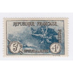 Timbre N°232 - 5f. + 1f. noir et bleu  Neuf** - cote 310 Euros lartdesgents.fr