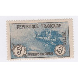 Timbre France N°155 - Orphelin de la Guerre -  5f. + 5f. noir et bleu -  Neuf GNO Cote 2600 Euros lartdesgents.fr