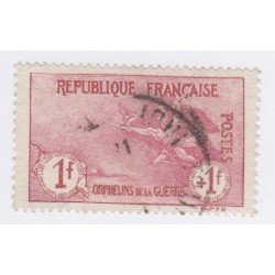 Timbre FRANCE au Profit des Orphelins N°154 1f. + 1f. carmin Signé - oblitéré - cote 480 Euros lartdesgents.fr