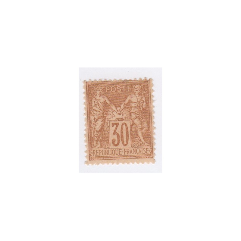 Timbre France N°80 - 30c. brun jaune -Type Sage (Type II)  Neuf** - cote 120 Euros lartdesgents.fr