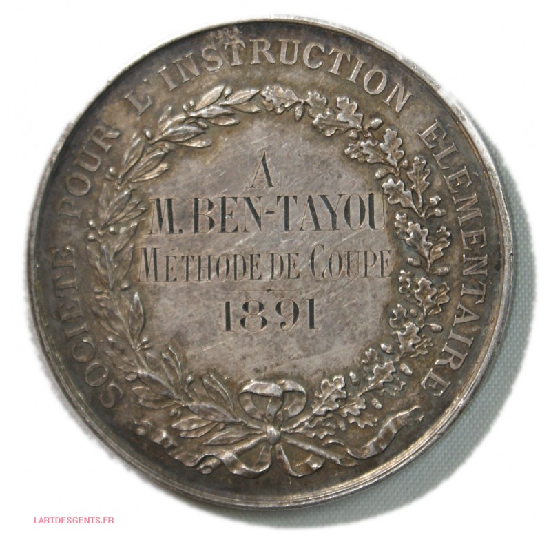 Médaille argent STE INST. ELEMENTAIRE 1815, attribué par DOMARD F. lartdesgents