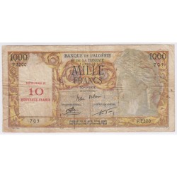 Billet ALGERIE TUNISIE 1000 Francs sur 10 Nouveaux Francs 30-04-1958  lartdesgents.fr
