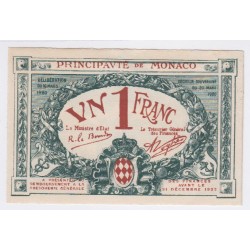 Billet Monaco 1Franc 1920 Série B sans numéro Neuf lartdesgents.fr