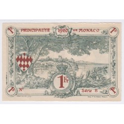 Billet Monaco 1 Franc 1920 Série B sans numéro Neuf lartdesgents.fr