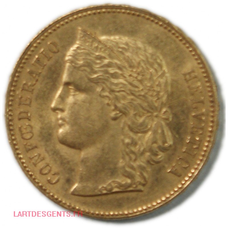 Suisse Helvetia - 20 Francs or 1896 Bern, lartdesgents.fr