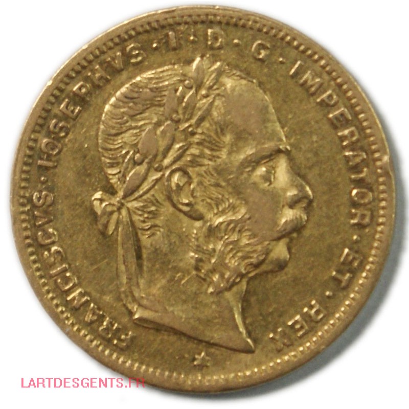 Autriche - 8 Florins/20 Francs 1888 François Joseph Ier 113 519 ex., lartdesgents.fr