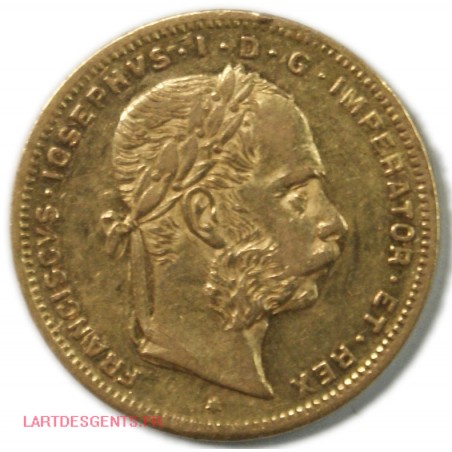 Autriche - 8 Florins/20 Francs 1885 François Joseph Ier 178 318 ex., lartdesgents.fr
