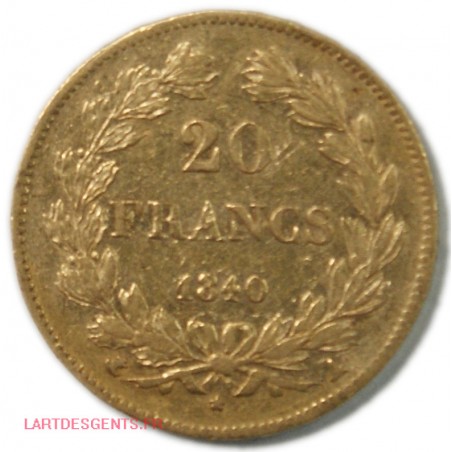 Louis Philippe Ier - 20 Francs or 1840 A Paris, (1) lartdesgents.fr