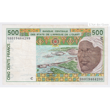 Billet Afrique de l'Ouest, Burkina Faso 500 Francs Sign 28 1997A, Pick 310ch, lartdesgents.fr