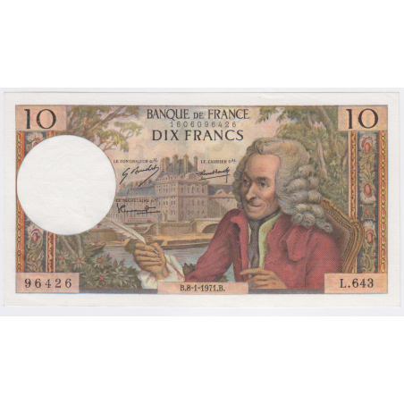 Billet France 10 Francs Berlioz 28-01-1971, L.643 n°96426, Spl, lartdesgents.fr
