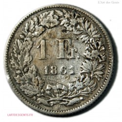 SUISSE - 1 FRANC 1861 HELVETIA, lartdesgents.fr