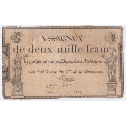 Billet  Assignat 2000 Francs 18 Nivose An 3, lartdesgents.fr