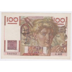 Billet France 100 Francs Jeune Paysan 4-09-1952, G.466  n°36003, SPL lartdesgents.fr