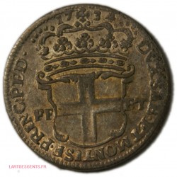 Italia Savoie Sardegne - Carlo Emanuele III 1733, 5 Soldi tipo I, lartdesgents.fr