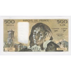 France 500 Francs Pascal 3-01-1985, Z.222 99514, Neuf, Cote 130 Euros lartdesgents.