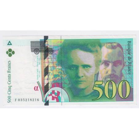France 500 Francs Pierre et Marie Curie 1995, F 035218216, Neuf, lartdesgents.fr