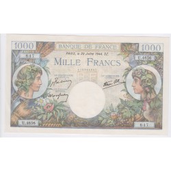 France 1000 Francs Commerce et industrie 20-07-1944, U.4656 647, P/Neuf Cote, 300 Euros lartdesgents.fr