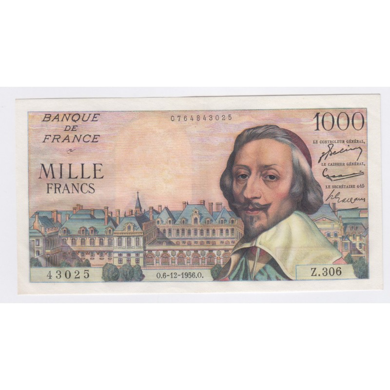 France 1000 Francs Richelieu 6-12-1956, Z.306 43025, Spl lartdesgents.fr