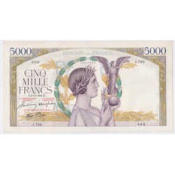 France 5000 Francs Victoire 4-12-1941, G.763 666, TTB+, lartdesgents.fr