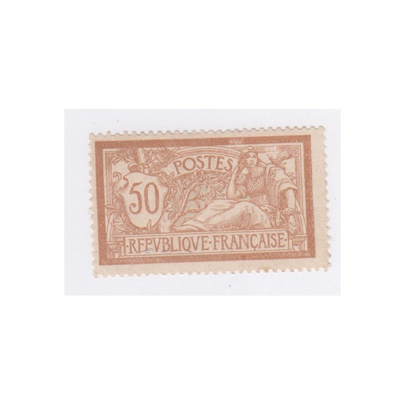 Timbre France N°120 -  50 c. brun et gris Merson Neuf* Regommé - cote 125 Euros - lartdesgents
