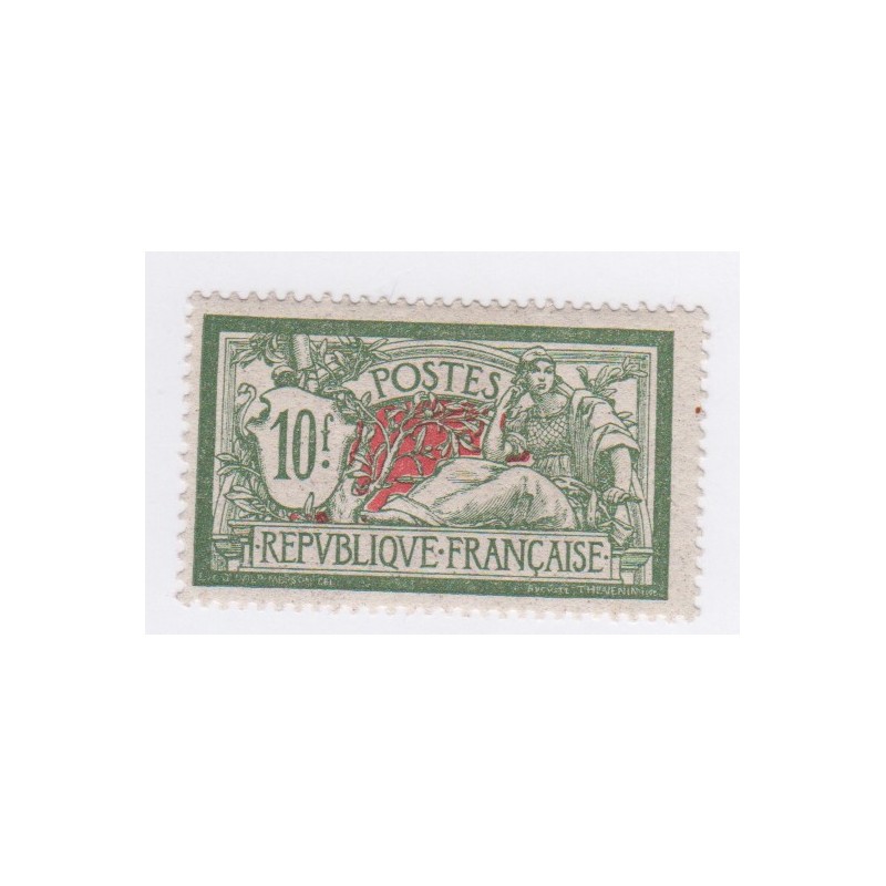Timbre France N°207 - 10 f. vert et orange Merson 1925-26 - Neuf*  - cote 150 Euros - lartdesgents.fr