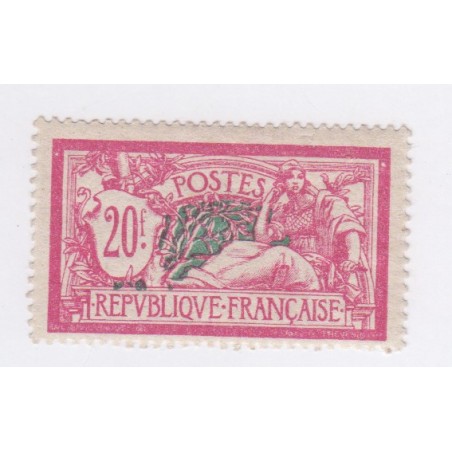 Timbre France N°208 - 20 f. lilas rose et vert bleu Merson  - Neuf* - signé  - cote 235 Euros - lartdesgents.fr