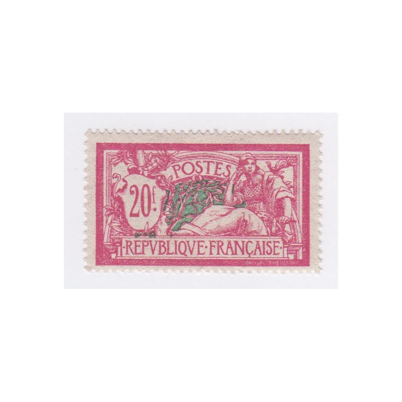 Timbre France N°208 - 20 f. lilas rose et vert bleu Merson  - Neuf* - cote 235 Euros - lartdesgents.fr