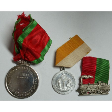 Médaille Prix annuel des sauveteurs d'Alger + train + congrès Bucharistique 1939