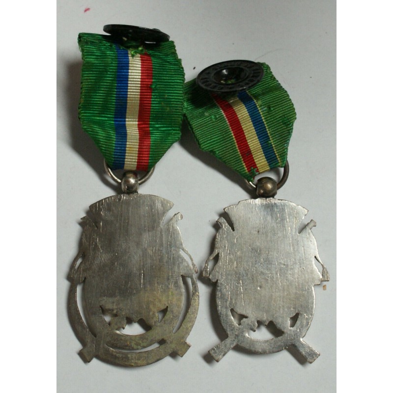 lot de 2 Médailles d'Algérie "Les Francs-Tireurs d'Alger, 1867-1877"