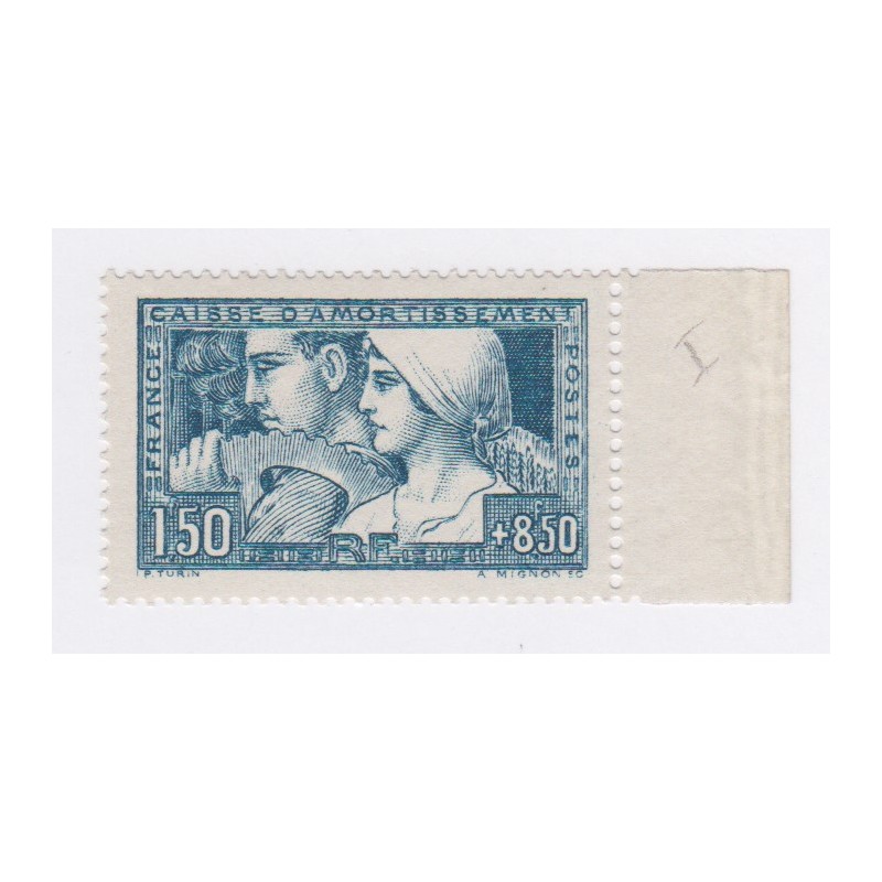 Timbre France N°252 - Caisse Amortissement année 1928 - Neuf**  - cote 260 Euros - Signé Calvès - lartdesgents.fr