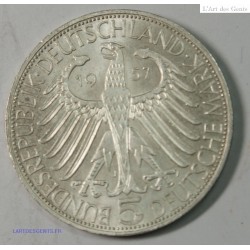 Germany: BRD 5 mark 1957 J. Freiherr Von Eichendorff, lartdesgents.fr