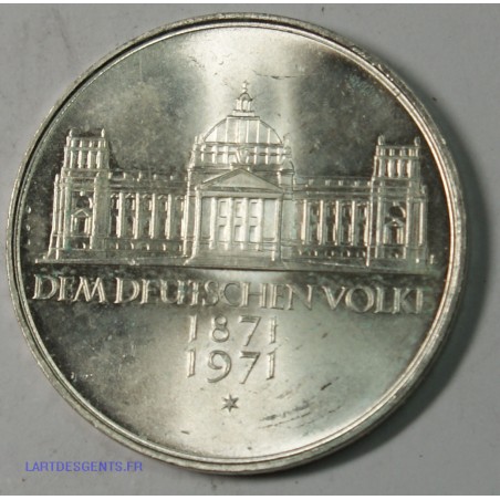 Germany: BRD 5 mark 1971 G DEM DEUTSCHEN VOLKE, lartdesgents.fr
