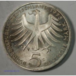 Germany: BRD 5 mark 1975 D  Albert SCHWEITZER (2), lartdesgents.fr