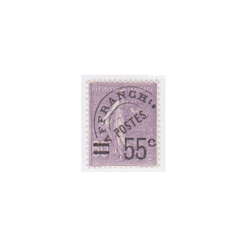 Très beau timbre Préoblitéré n°47 - TBC - cote 350 Euros - signé calvès - lartdesgents.fr