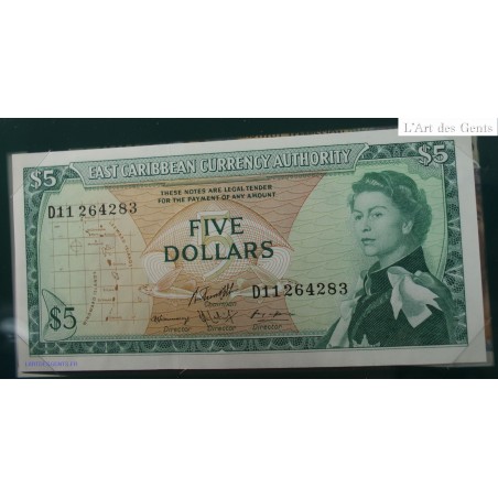 East caribbean, CARAÏBES 5 DOLLARS P.14h2 NEUF UNC, D11264283