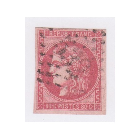 Timbre France N°49 - 80 c. rose - oblitération  - cote 350  Euros  - lartdesgents.fr