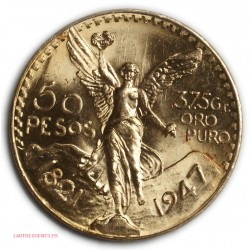 Mexique Investissement: 50 Pesos or 1947, 41.60grs, (2) lartdesgents.fr