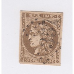 Timbre France N°47 - 30 c. brun - oblitéré  - cote 280  Euros- signé Calvès - lartdesgents.fr