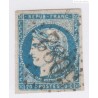 Timbre France N°44 - 20 c. bleu - oblitéré  - cote 850  Euros- signé Calvès - lartdesgents.fr