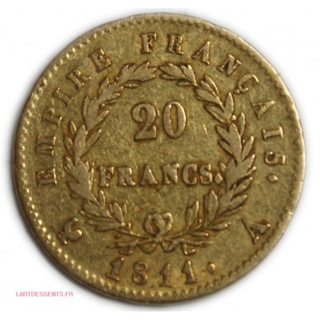 Napoléon Ier Empereur - 20 Francs or 1811 A Paris, lartdesgents.fr