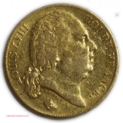 Louis XVIII buste nu - 20 Francs or 1819 A Paris, lartdesgents.fr