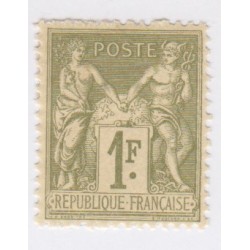Timbre France N°82 - 1 fr. olive clair type II- Neuf* - cote 70 Euros - lartdesgents.fr